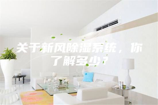 關于新風除濕系統，你了解多少？
